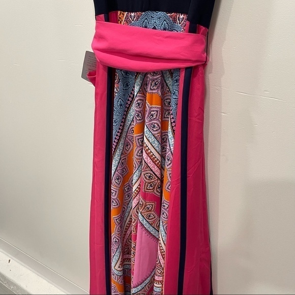 Eliza J Scarf Print Jersey & Crepe de Chine Maxi Dress New Size 0 - Picture 12 of 13